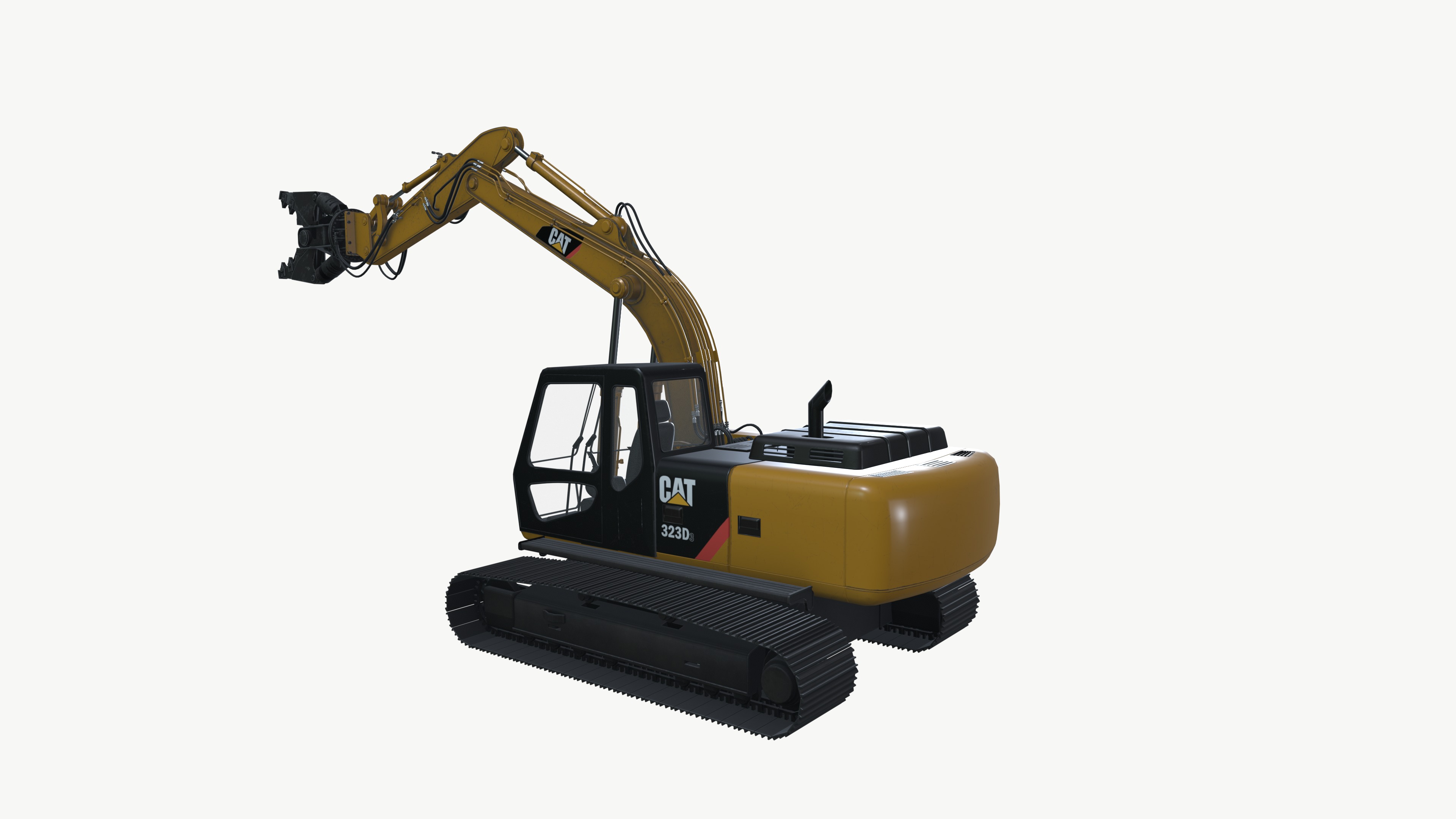 Excavator crusher Low-poly 3D model_3