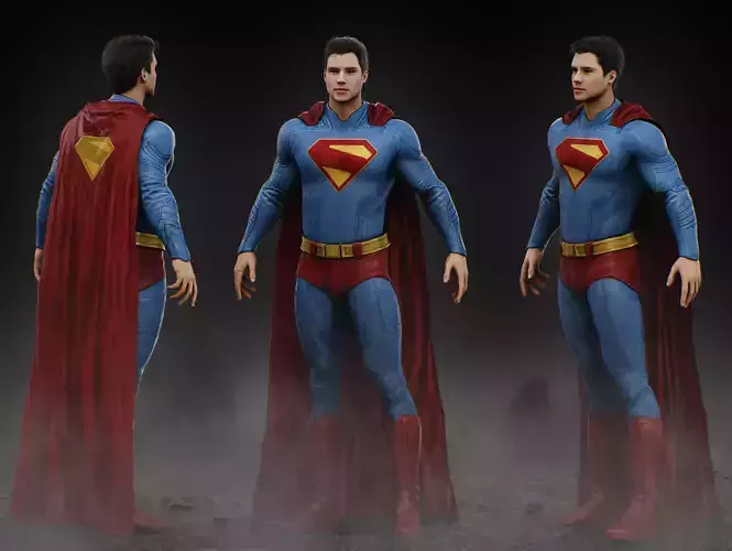 Superman 2025 Low-poly 3D model