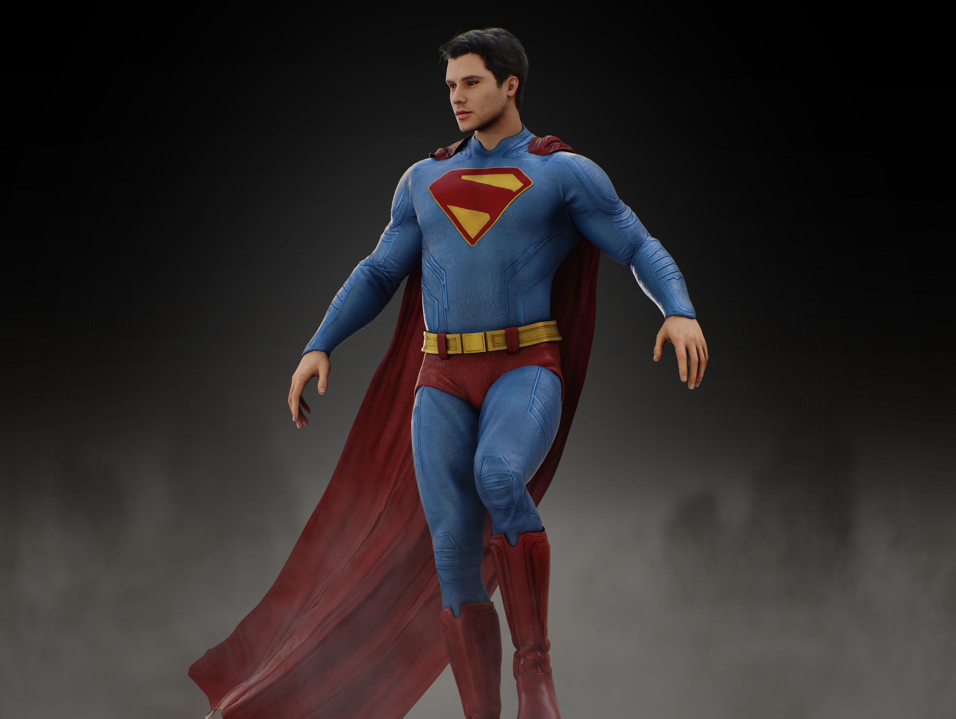 Superman 2025 Low-poly 3D model_2