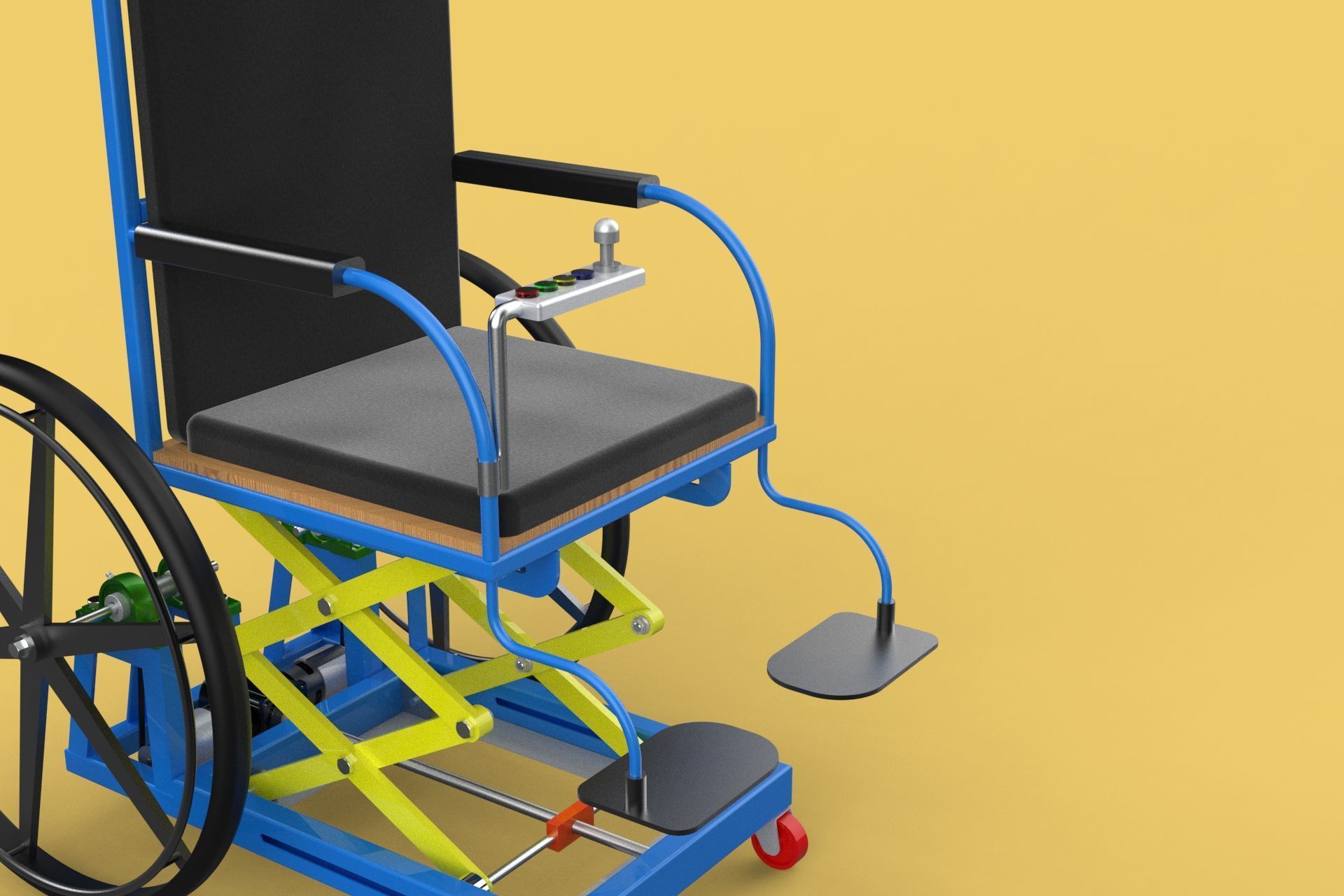 ELEVATING POWER ELECTRIC WHEELCHAIR ADJUSTABLE HEIGHT STANDING 3D model_16