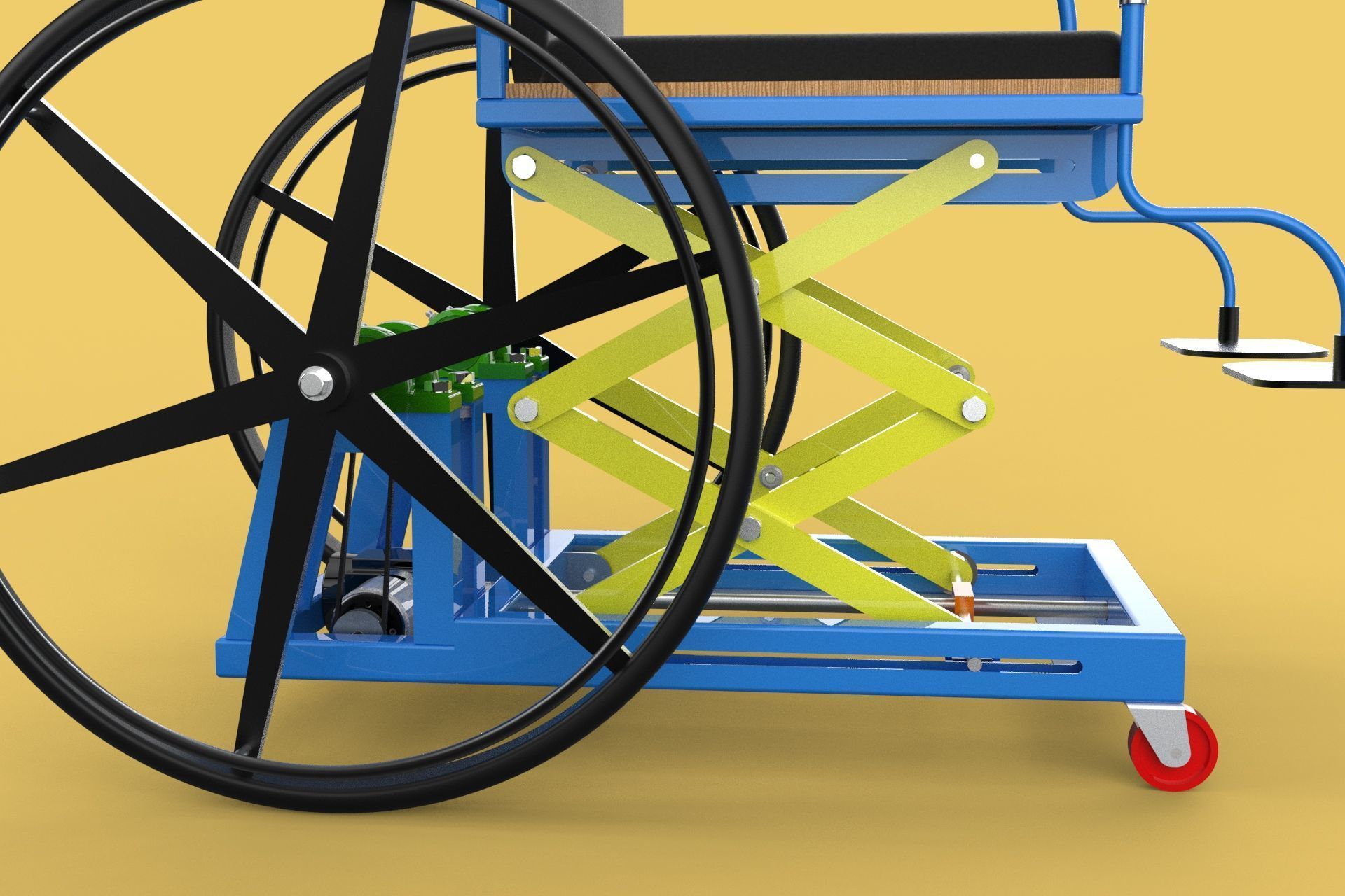 ELEVATING POWER ELECTRIC WHEELCHAIR ADJUSTABLE HEIGHT STANDING 3D model_19
