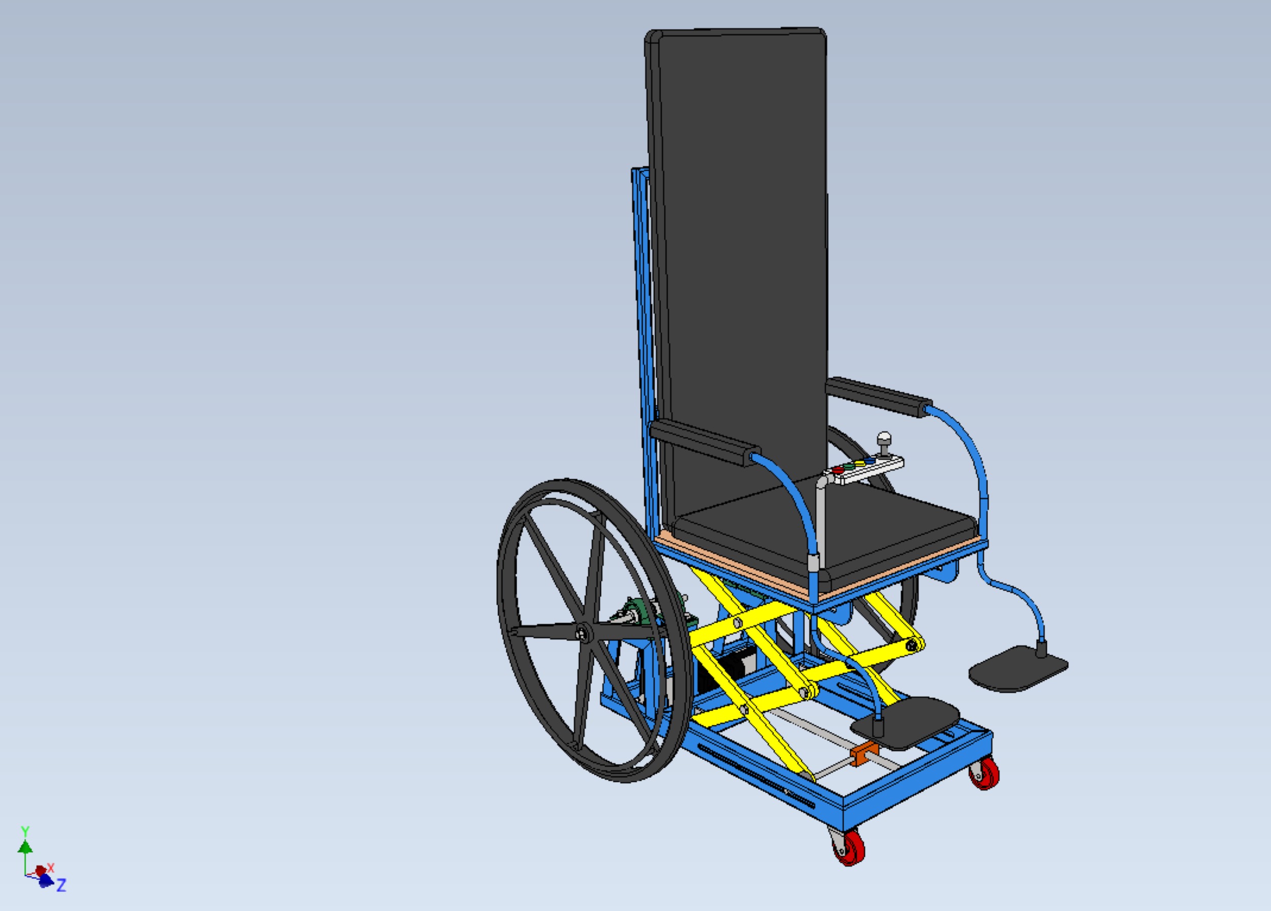 ELEVATING POWER ELECTRIC WHEELCHAIR ADJUSTABLE HEIGHT STANDING 3D model_29