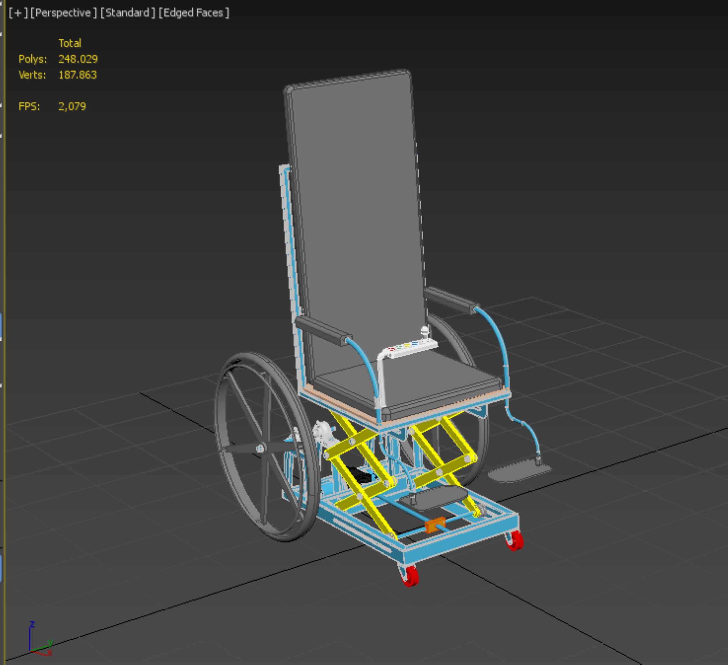 ELEVATING POWER ELECTRIC WHEELCHAIR ADJUSTABLE HEIGHT STANDING 3D model_28