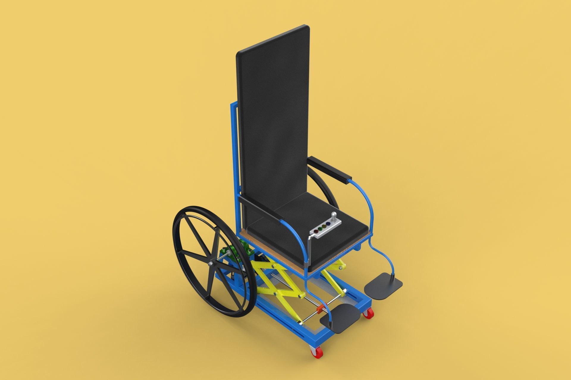 ELEVATING POWER ELECTRIC WHEELCHAIR ADJUSTABLE HEIGHT STANDING 3D model_3