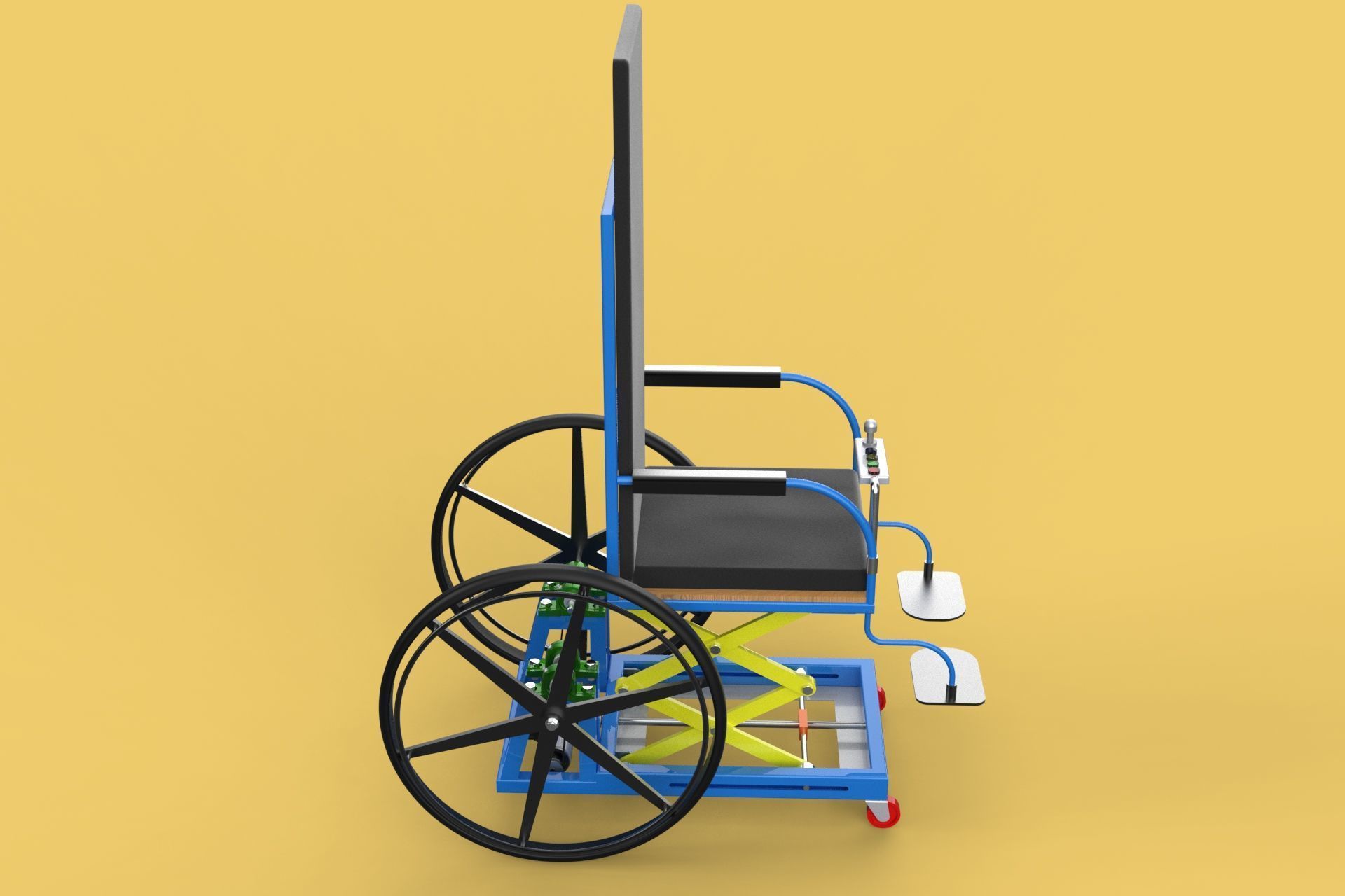 ELEVATING POWER ELECTRIC WHEELCHAIR ADJUSTABLE HEIGHT STANDING 3D model_25