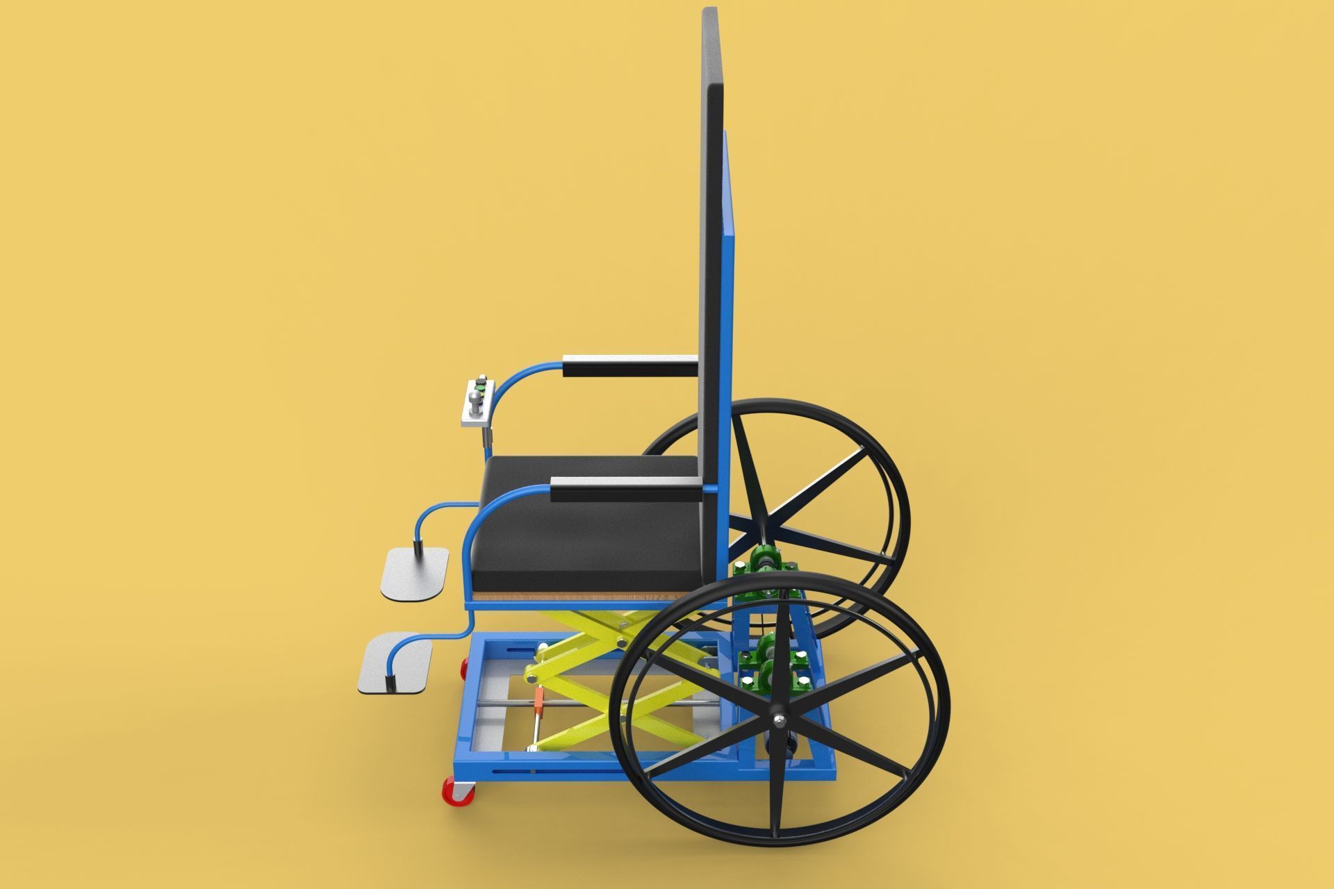 ELEVATING POWER ELECTRIC WHEELCHAIR ADJUSTABLE HEIGHT STANDING 3D model_1