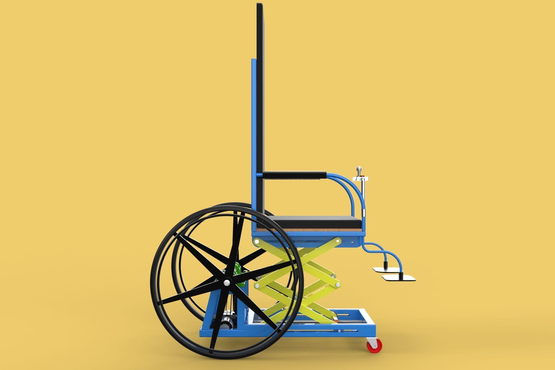 ELEVATING POWER ELECTRIC WHEELCHAIR ADJUSTABLE HEIGHT STANDING 3D model_24