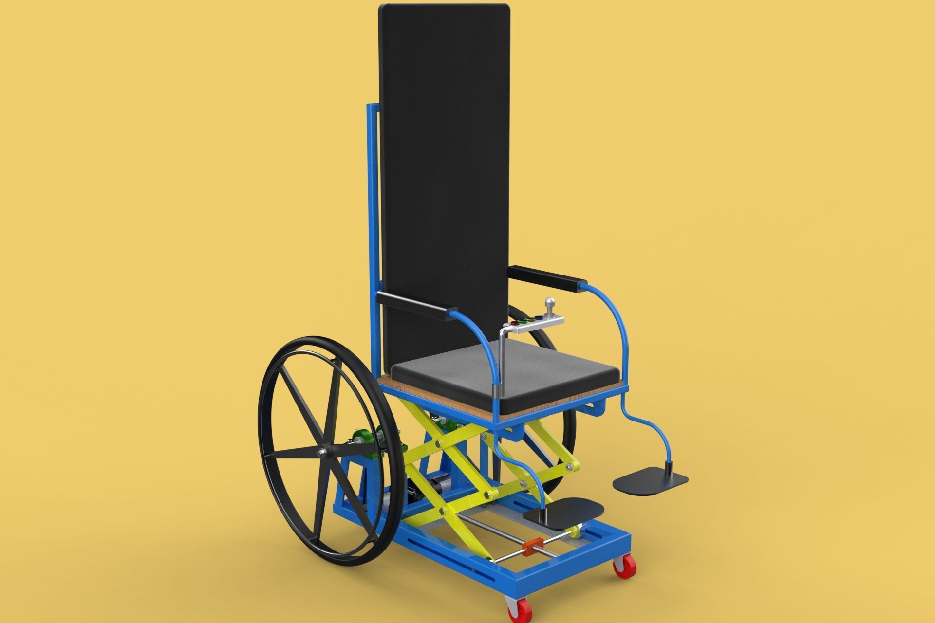ELEVATING POWER ELECTRIC WHEELCHAIR ADJUSTABLE HEIGHT STANDING 3D model_7