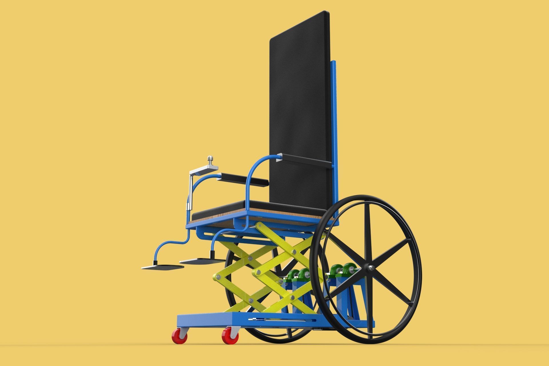 ELEVATING POWER ELECTRIC WHEELCHAIR ADJUSTABLE HEIGHT STANDING 3D model_13