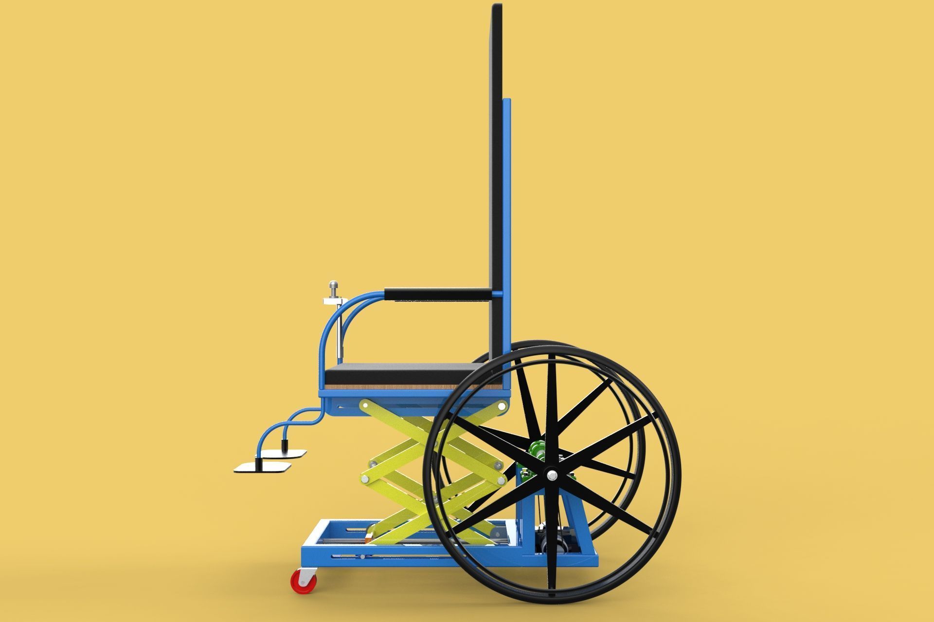 ELEVATING POWER ELECTRIC WHEELCHAIR ADJUSTABLE HEIGHT STANDING 3D model_26