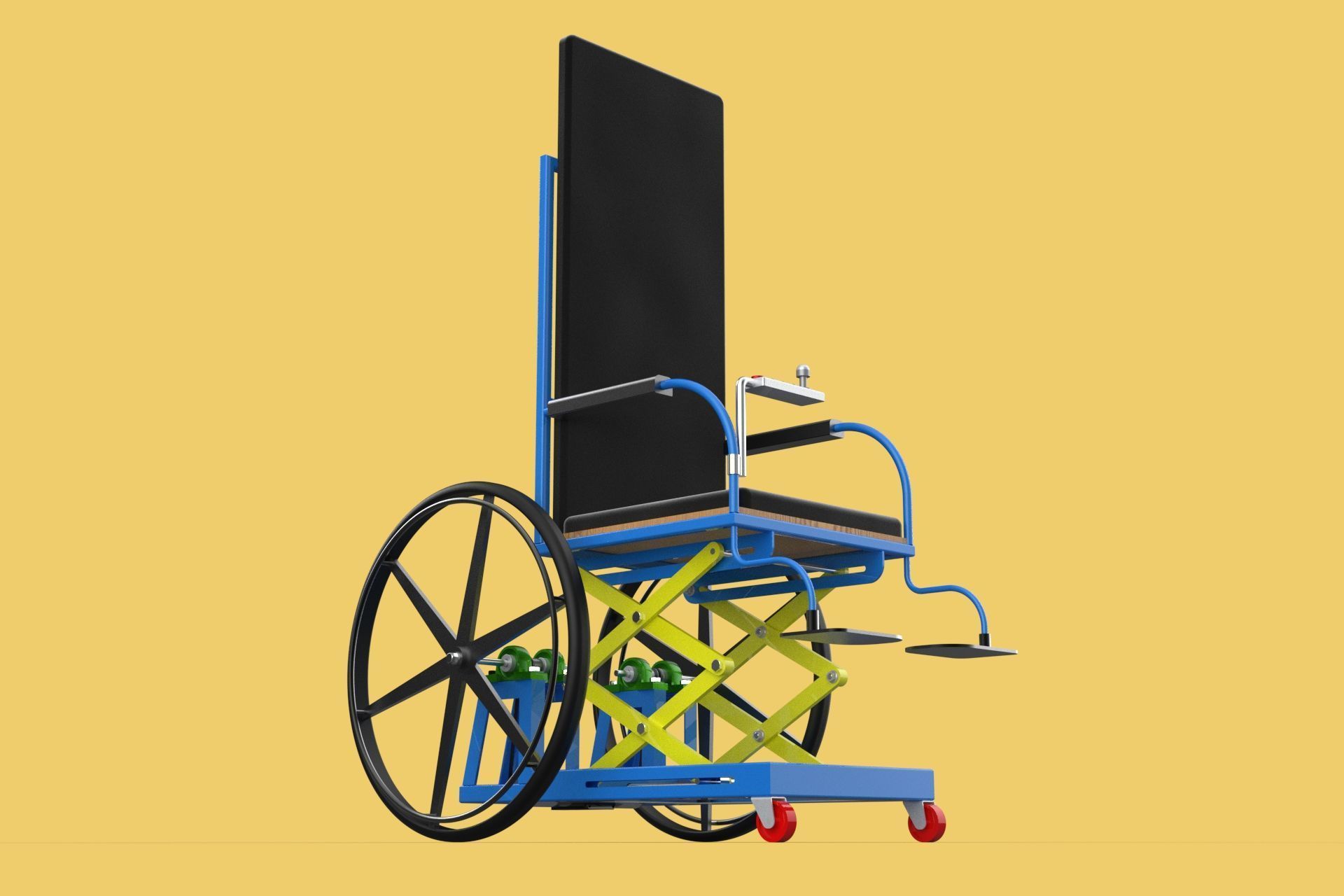 ELEVATING POWER ELECTRIC WHEELCHAIR ADJUSTABLE HEIGHT STANDING 3D model_12
