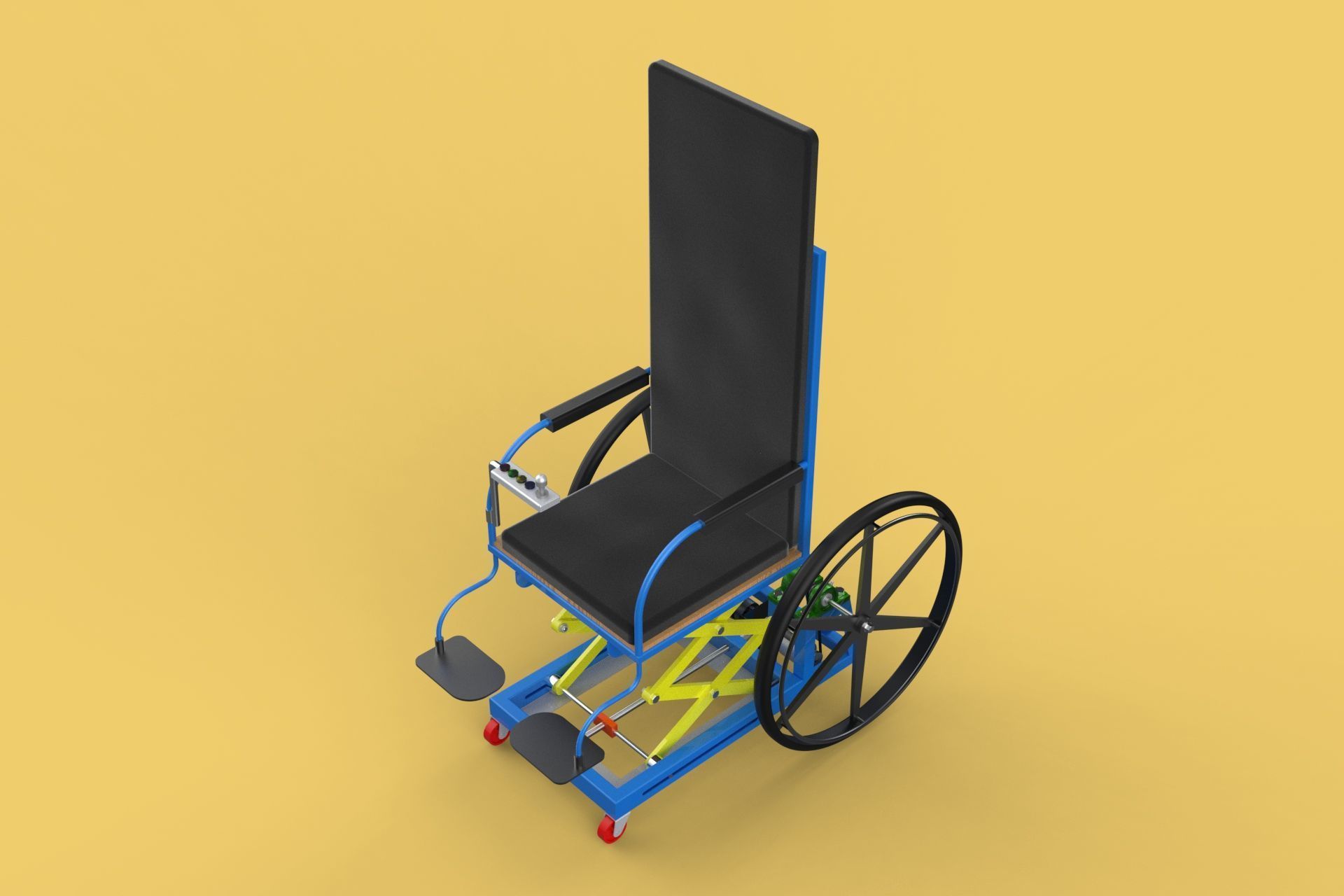 ELEVATING POWER ELECTRIC WHEELCHAIR ADJUSTABLE HEIGHT STANDING 3D model_4