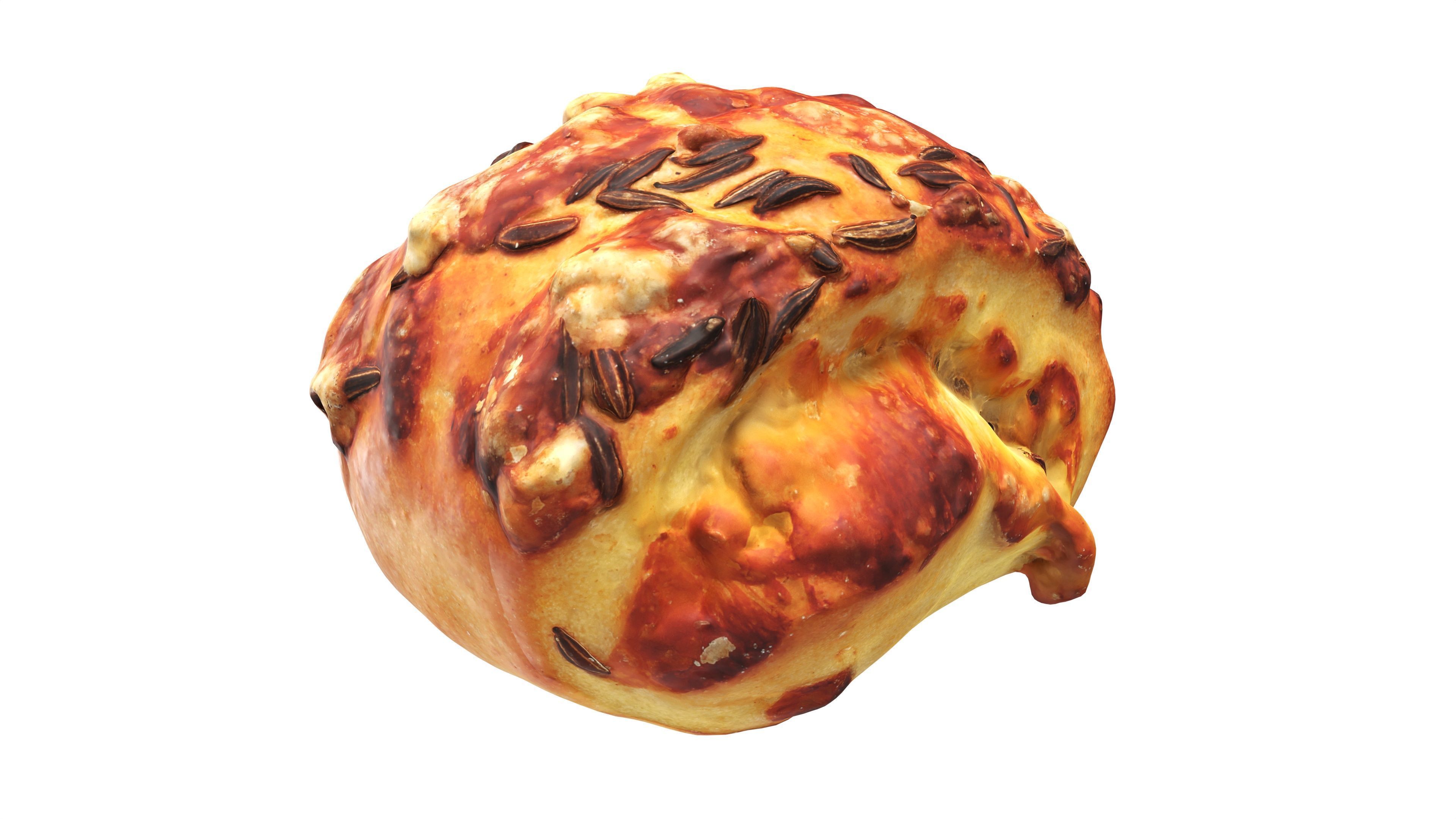 Mini-bun with cheese and cumin seeds 3D model_4