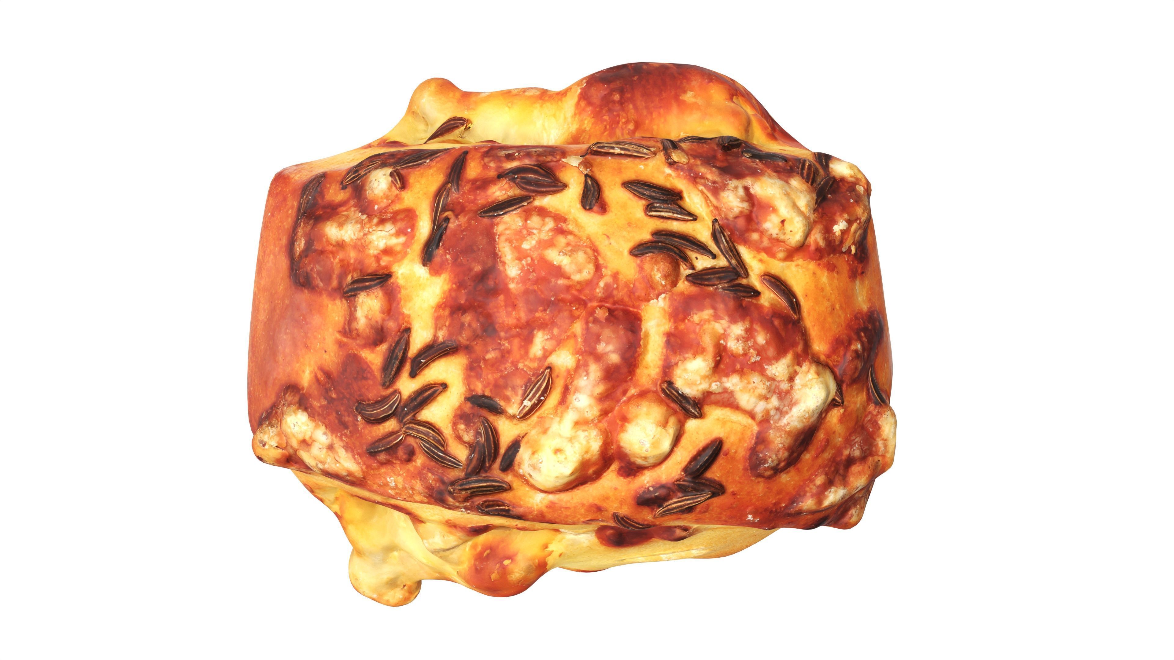 Mini-bun with cheese and cumin seeds 3D model_7