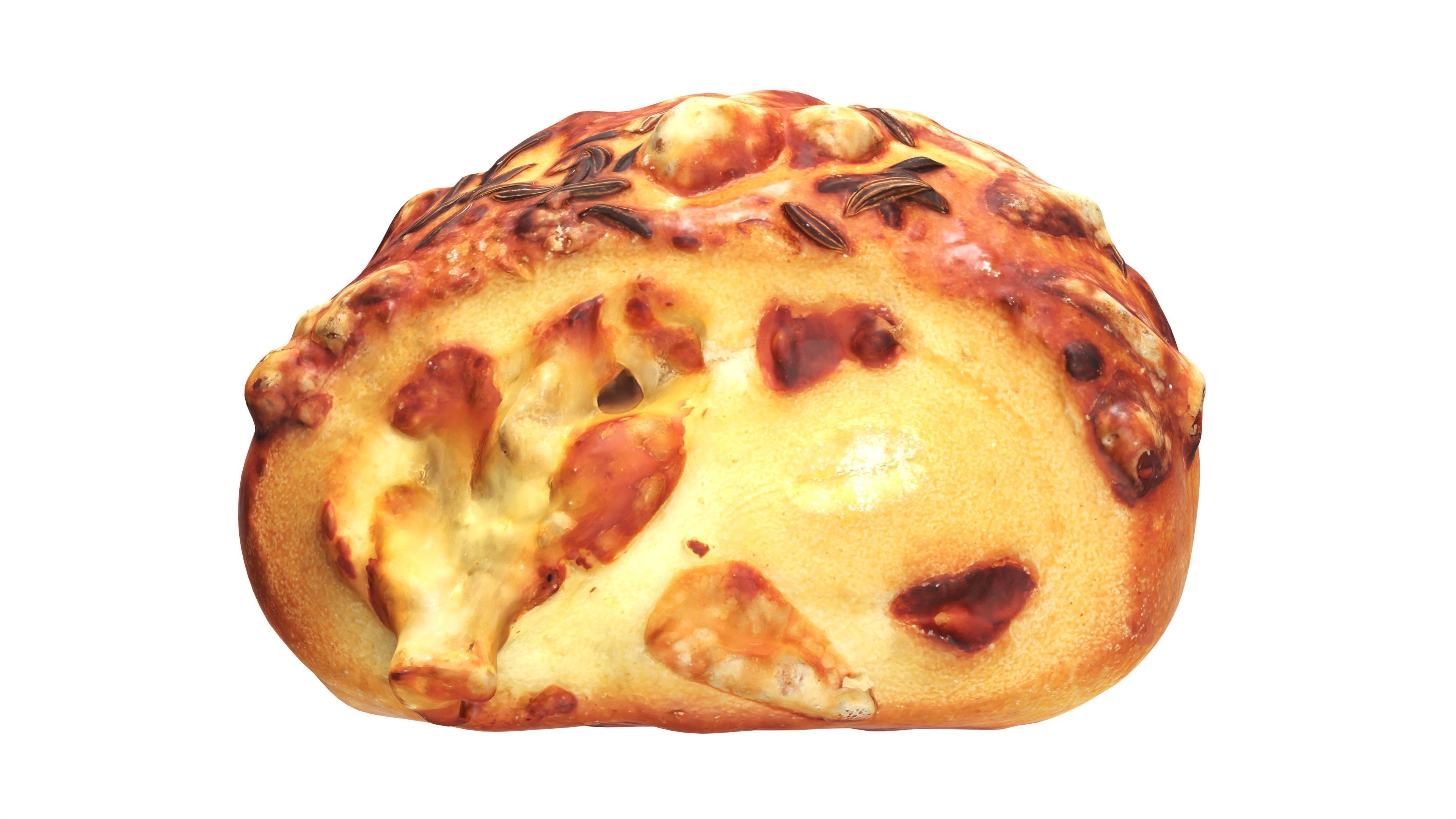 Mini-bun with cheese and cumin seeds 3D model_6