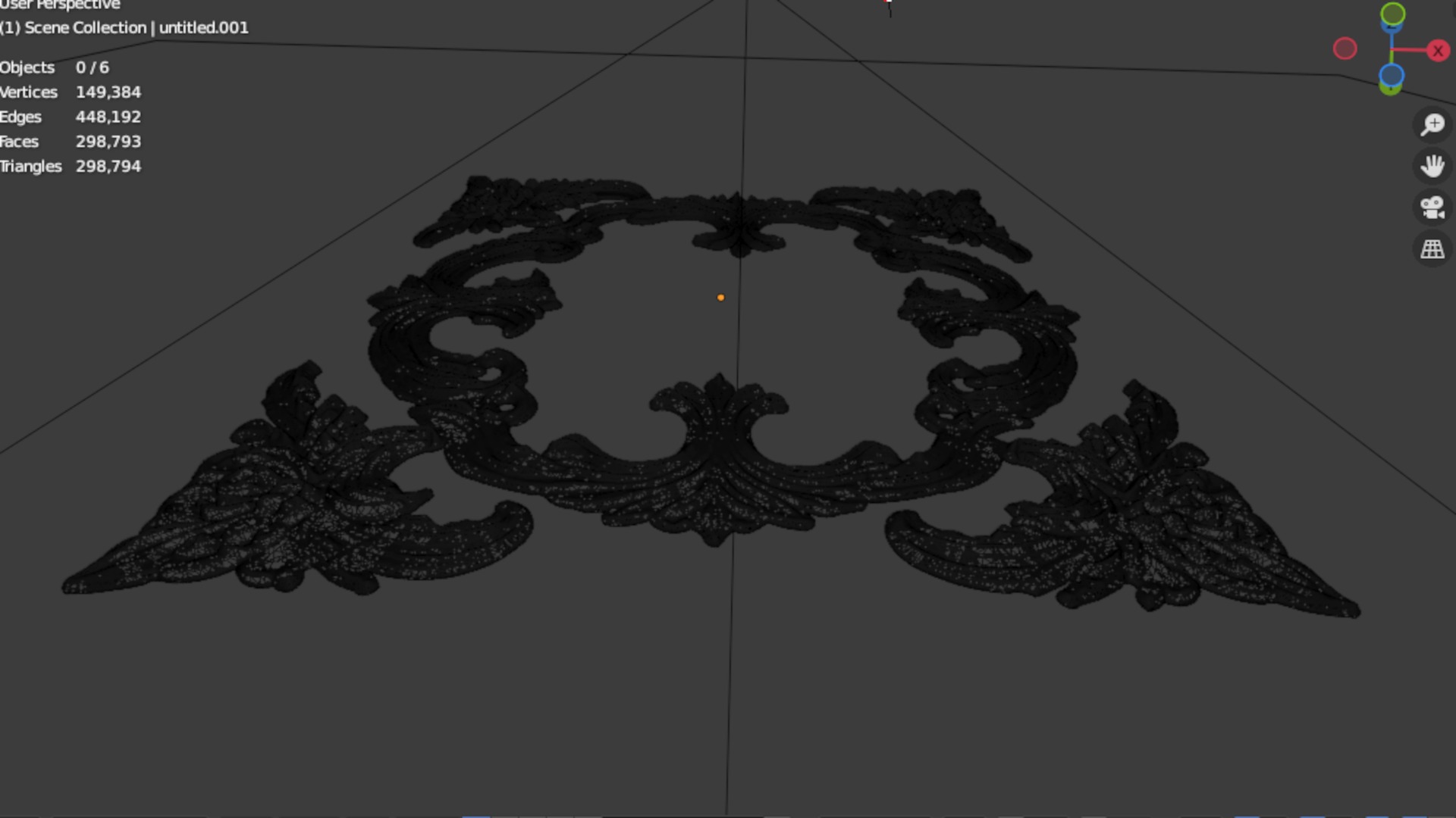 Classic decor ornament carved 59 3D model_7