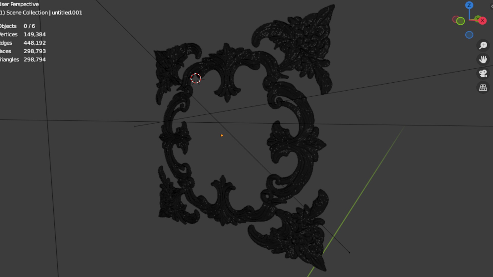 Classic decor ornament carved 59 3D model_6