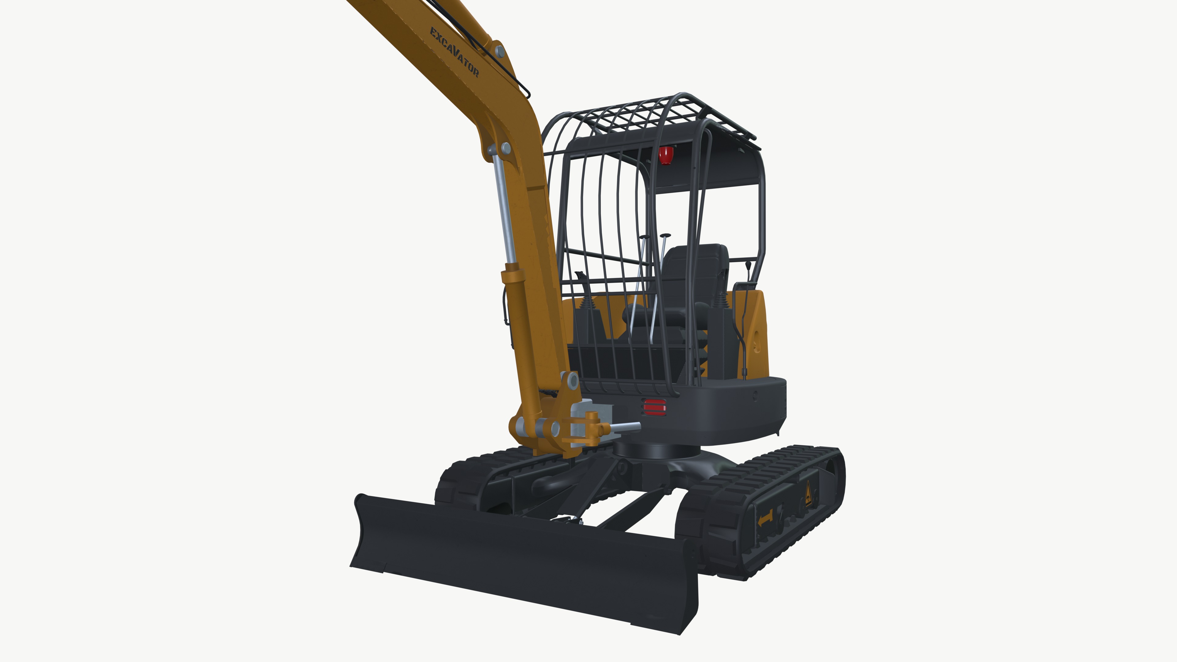 Excavator Driller Low-poly 3D model_2