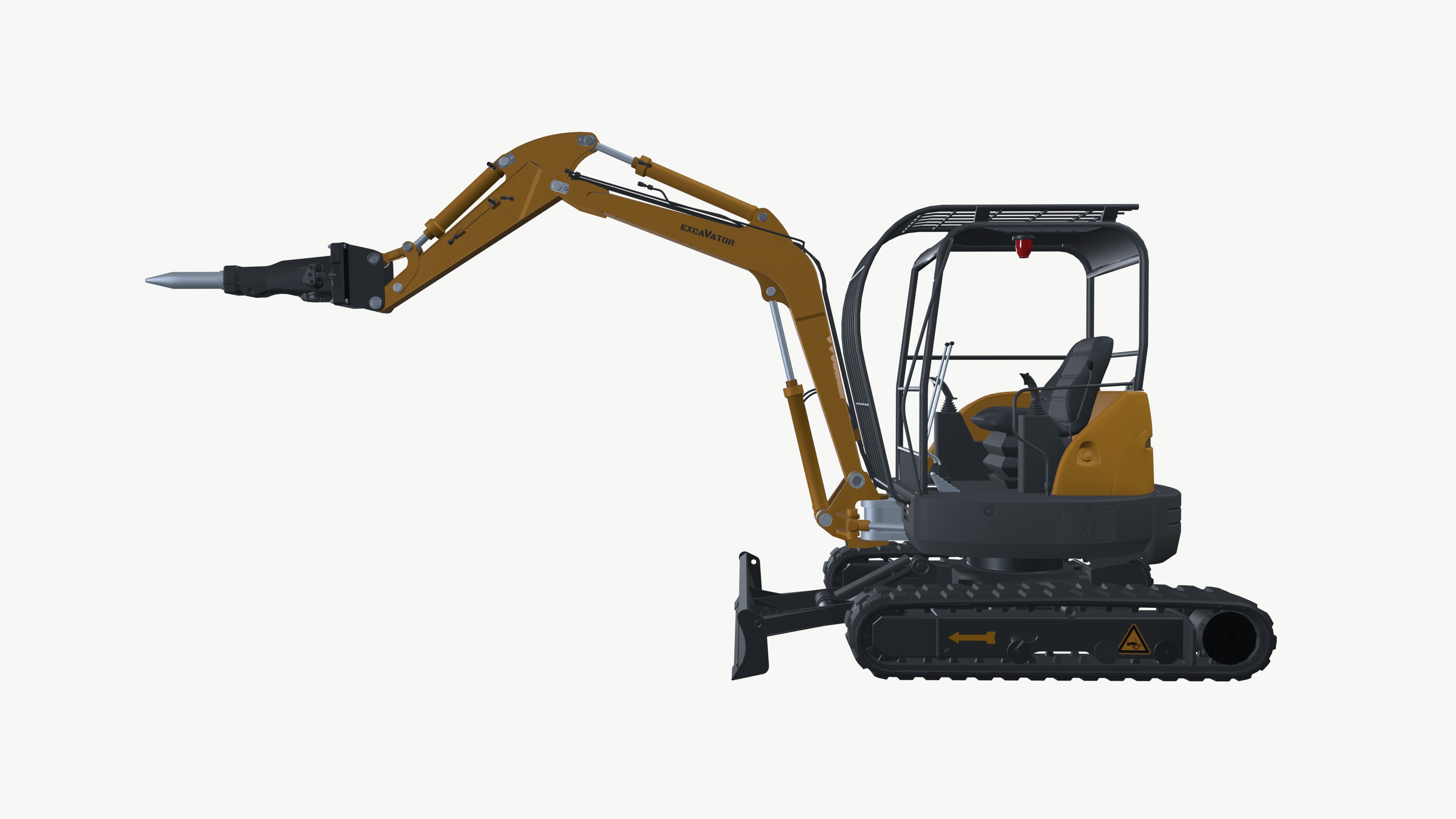 Excavator Driller Low-poly 3D model_6