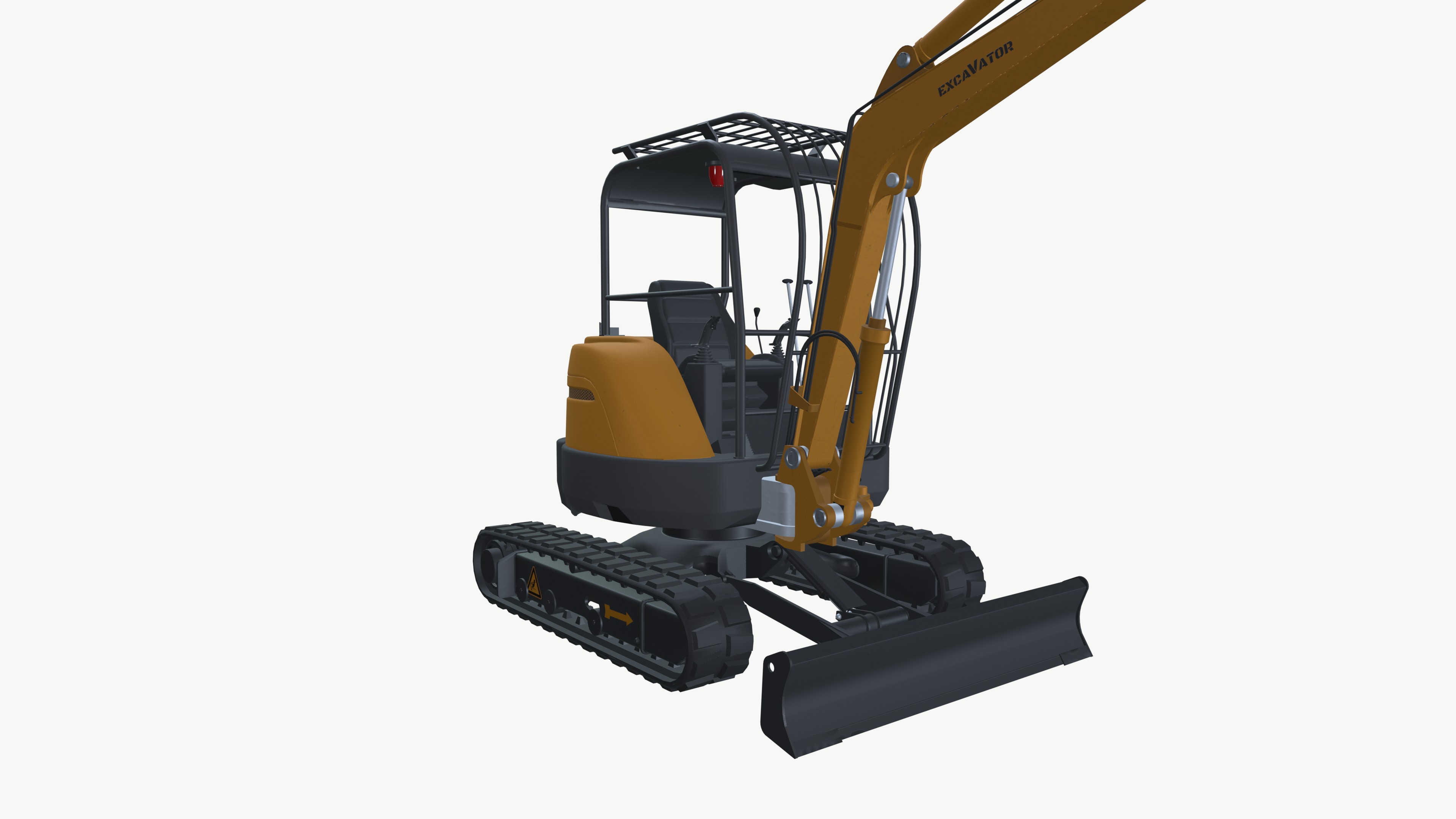 Excavator Driller Low-poly 3D model_3