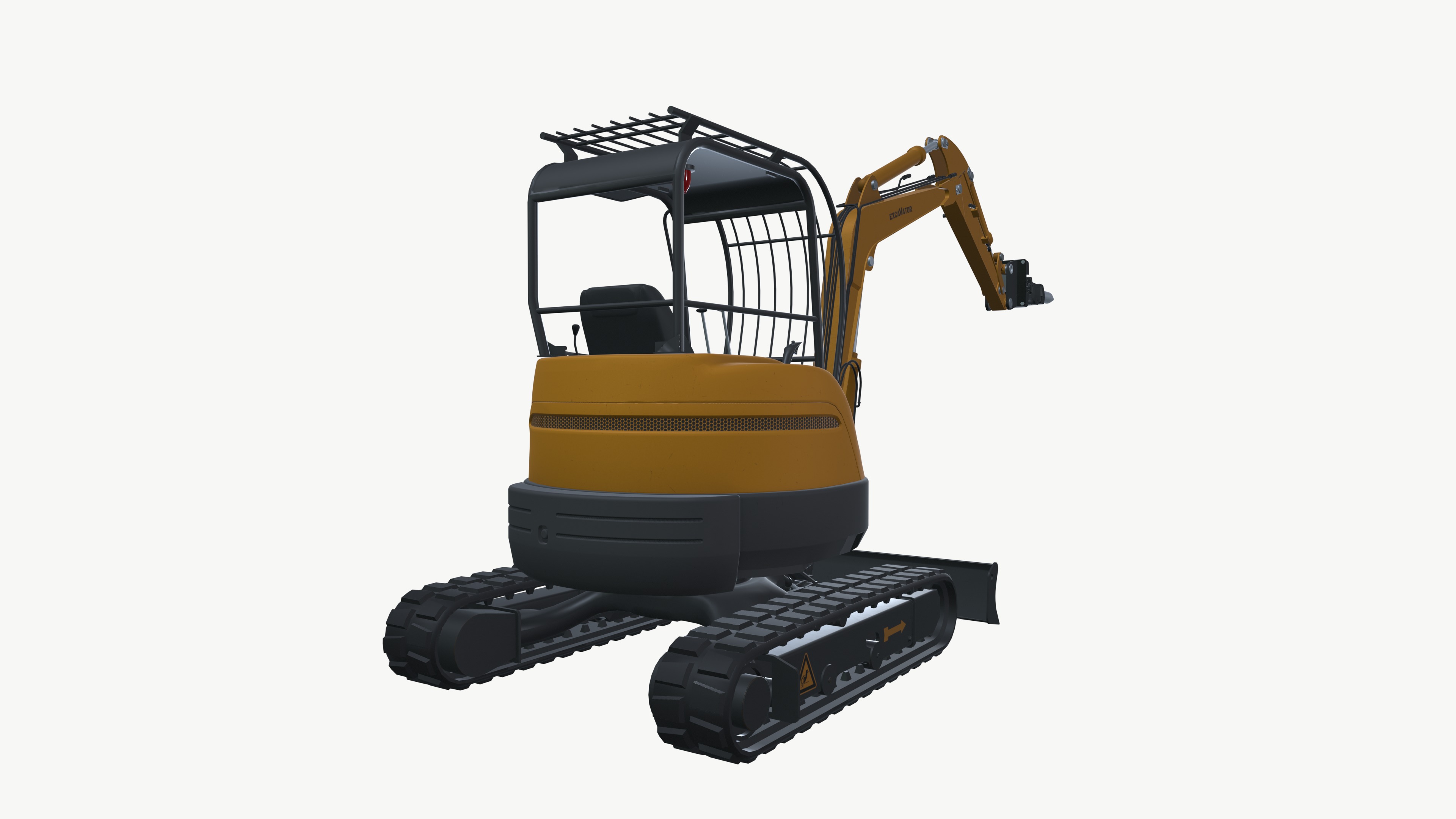 Excavator Driller Low-poly 3D model_4