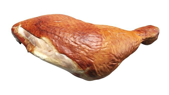 Smoked chicken leg 3D model 3