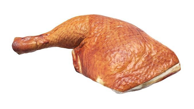 Smoked chicken leg 3D model 2
