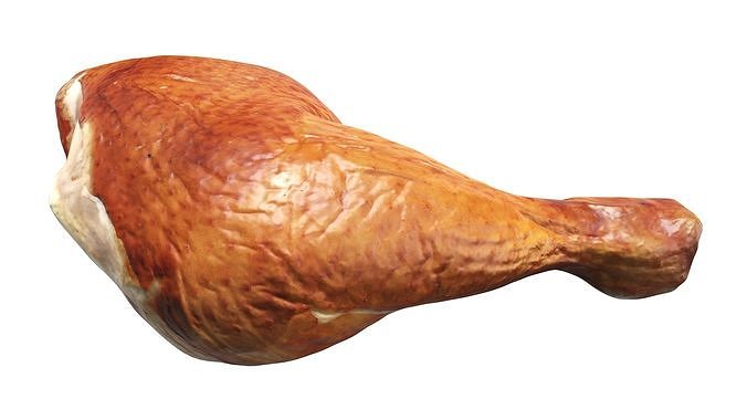 Smoked chicken leg 3D model 4