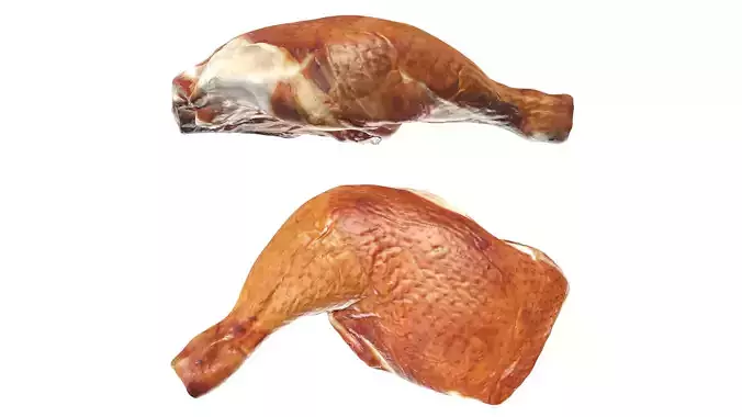Smoked chicken leg 3D model