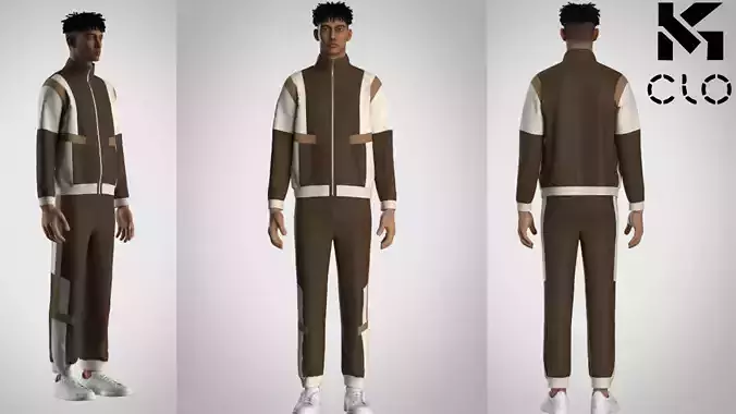 Realistic Tracksuit 3D Model  CLO3D with Accurate Patterns