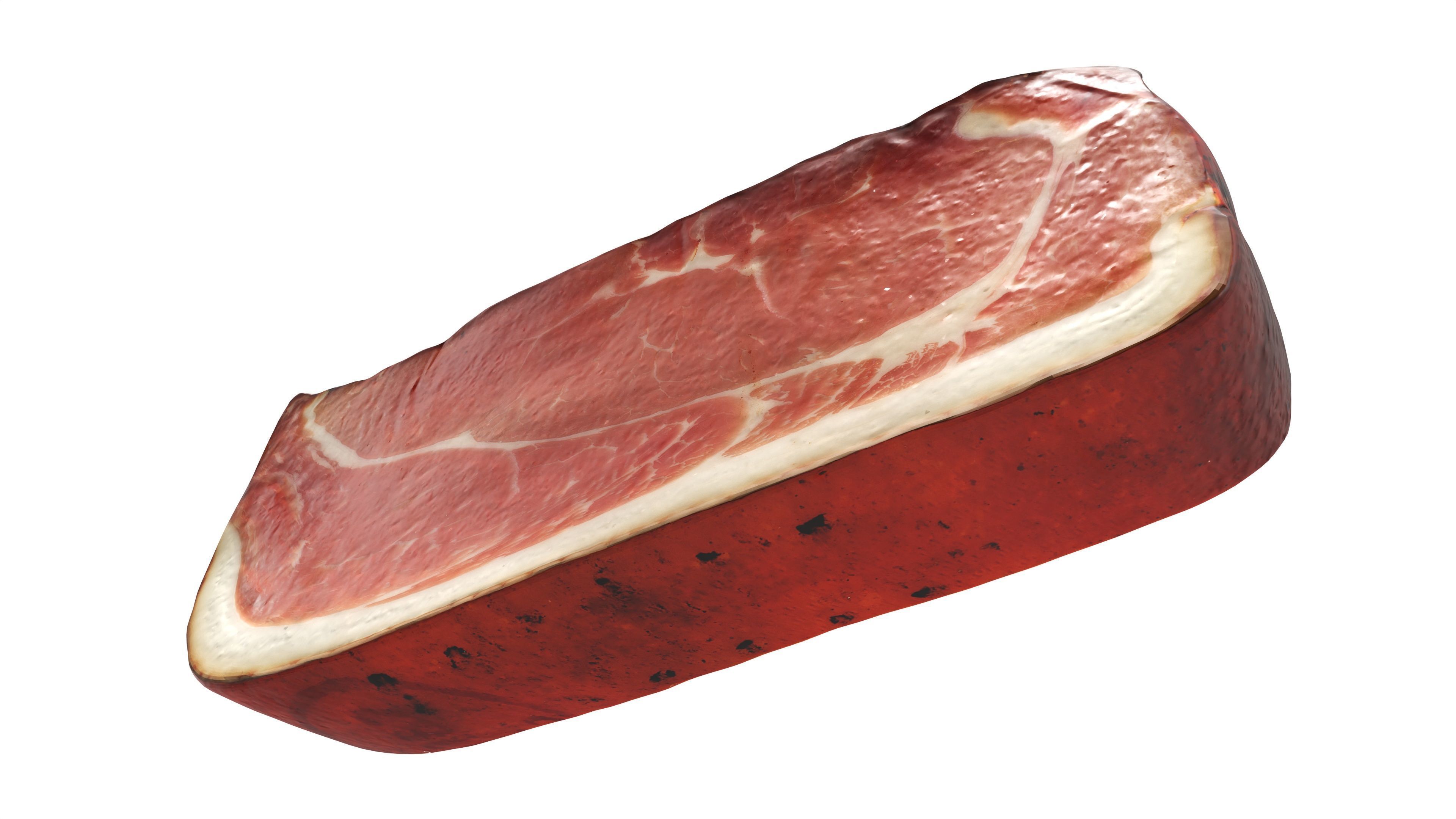 Smoked ham piece 3D model_4