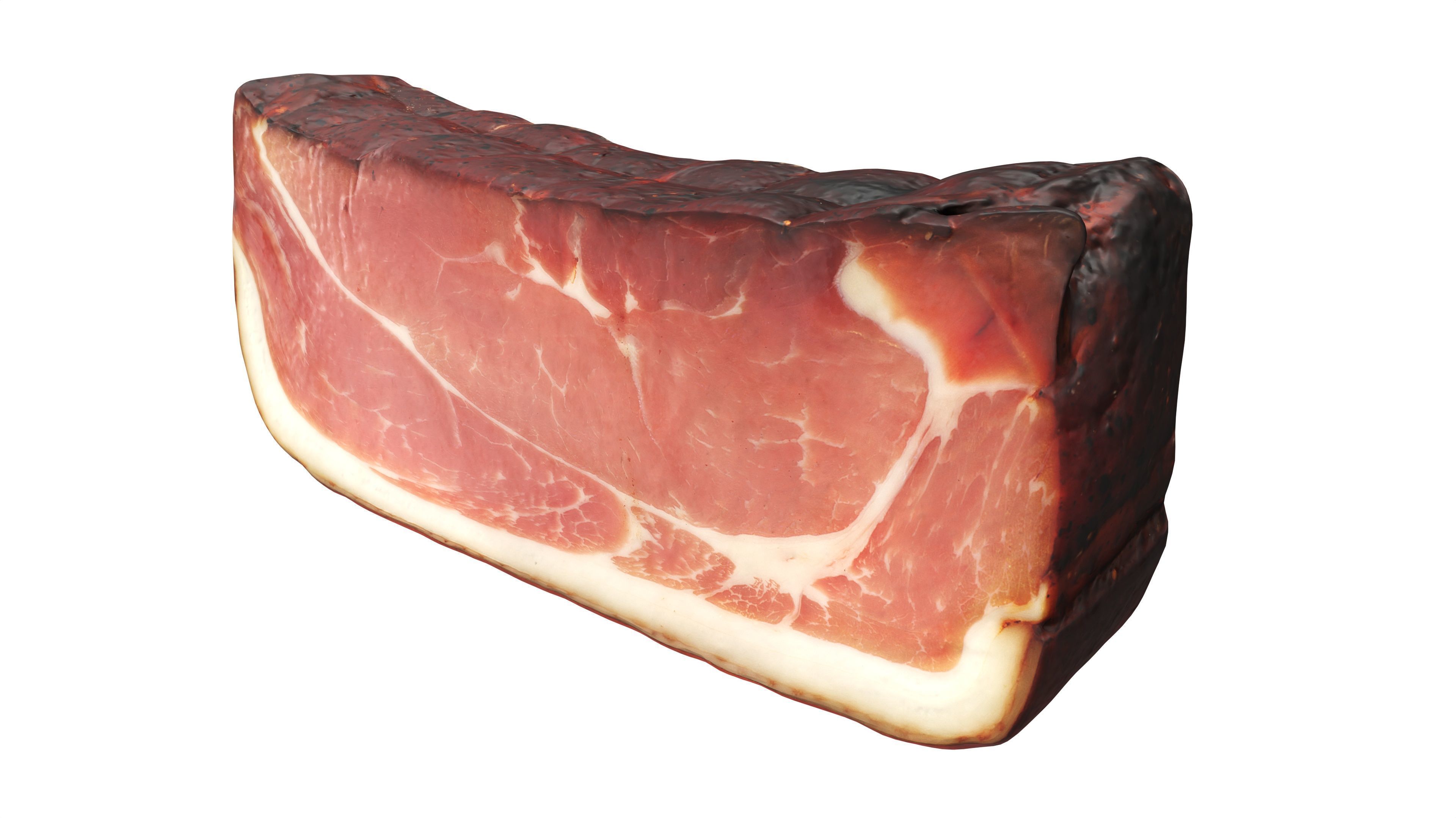 Smoked ham piece 3D model_1