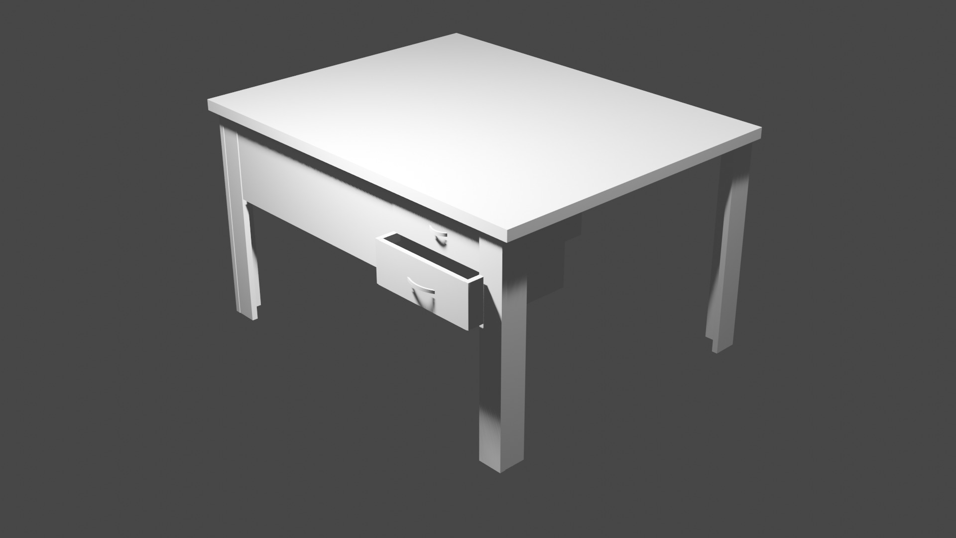 Simple Office Desk Free 3D model_1
