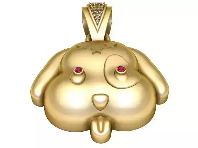 PUPPY  FACE PENDANT 3D PRINTABLE MODEL 