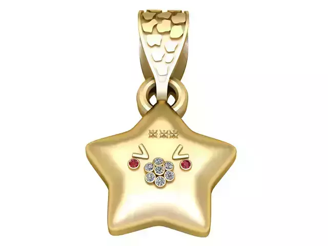 ANGRY STAR PENDANT 3D PRINTABLE MODEL 