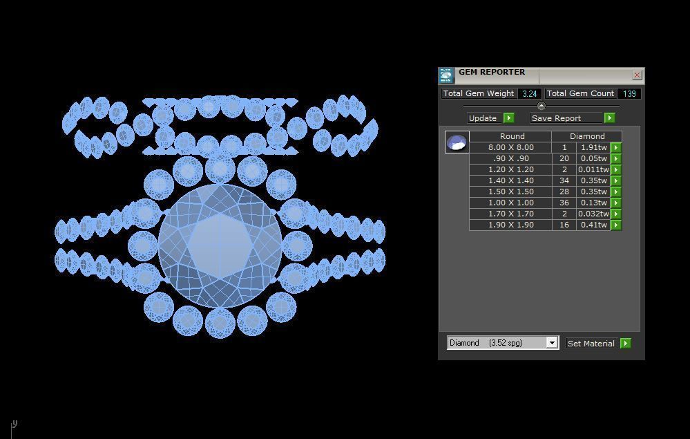Veragio ring gold 3D print model_3