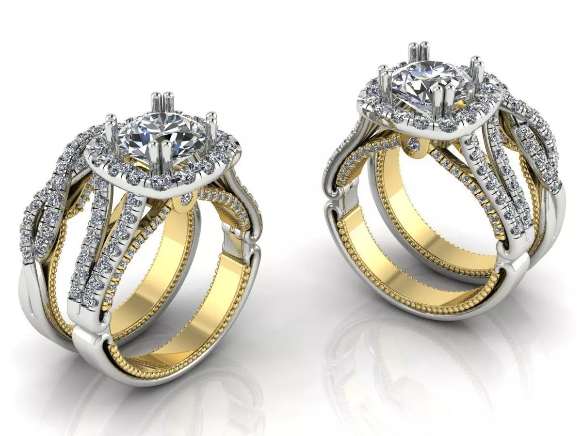 Veragio ring gold 3D print model_0