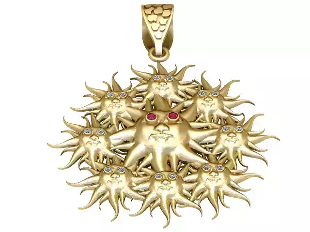 SUNS PENDANT 3D PRINTABLE MODEL 
