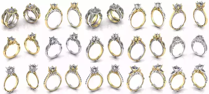Veragio Ring Collection 8 models  3D print model