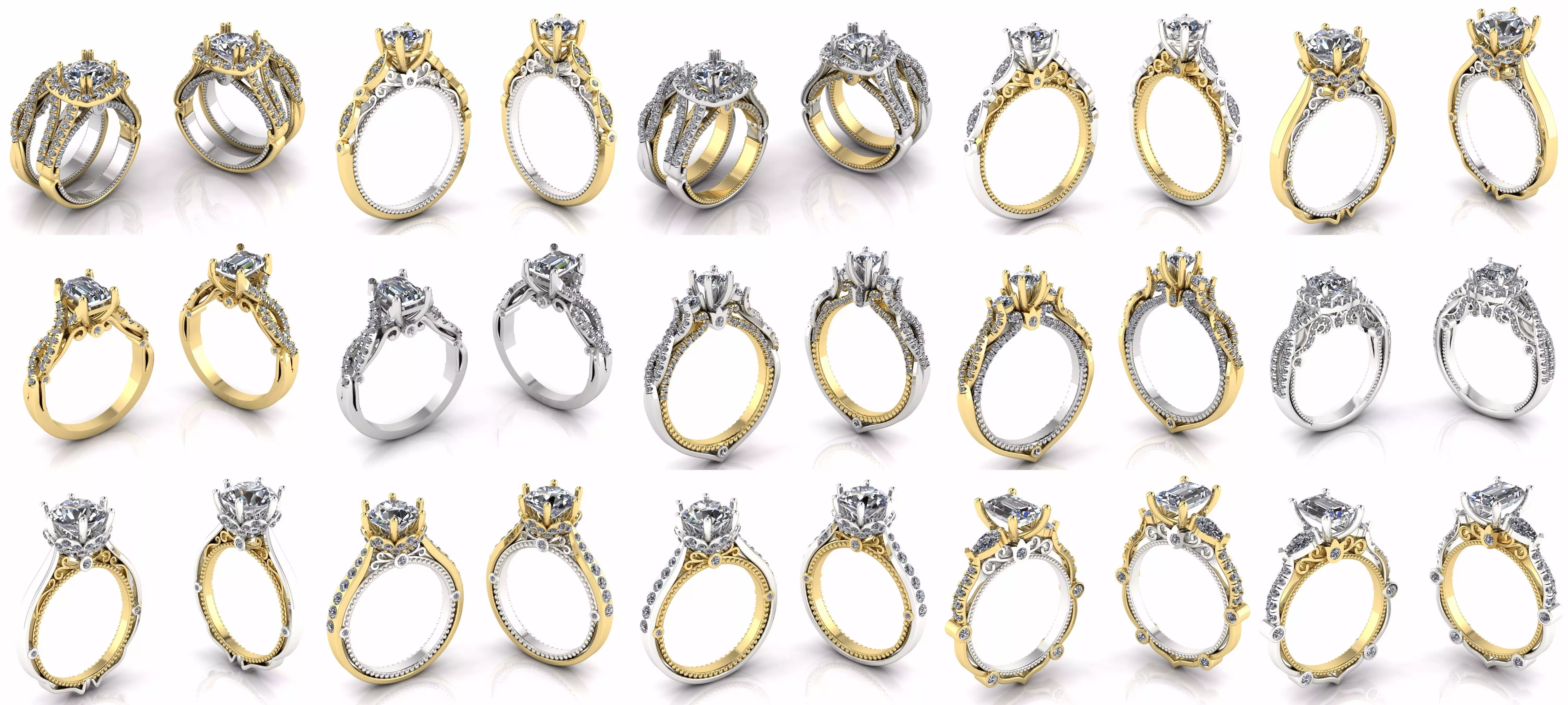 Veragio Ring Collection 8 models  3D print model_0