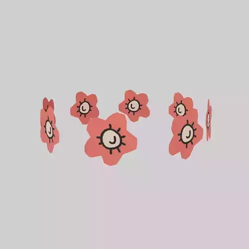 Flower Head Effect v1 001 Low-poly 3D model