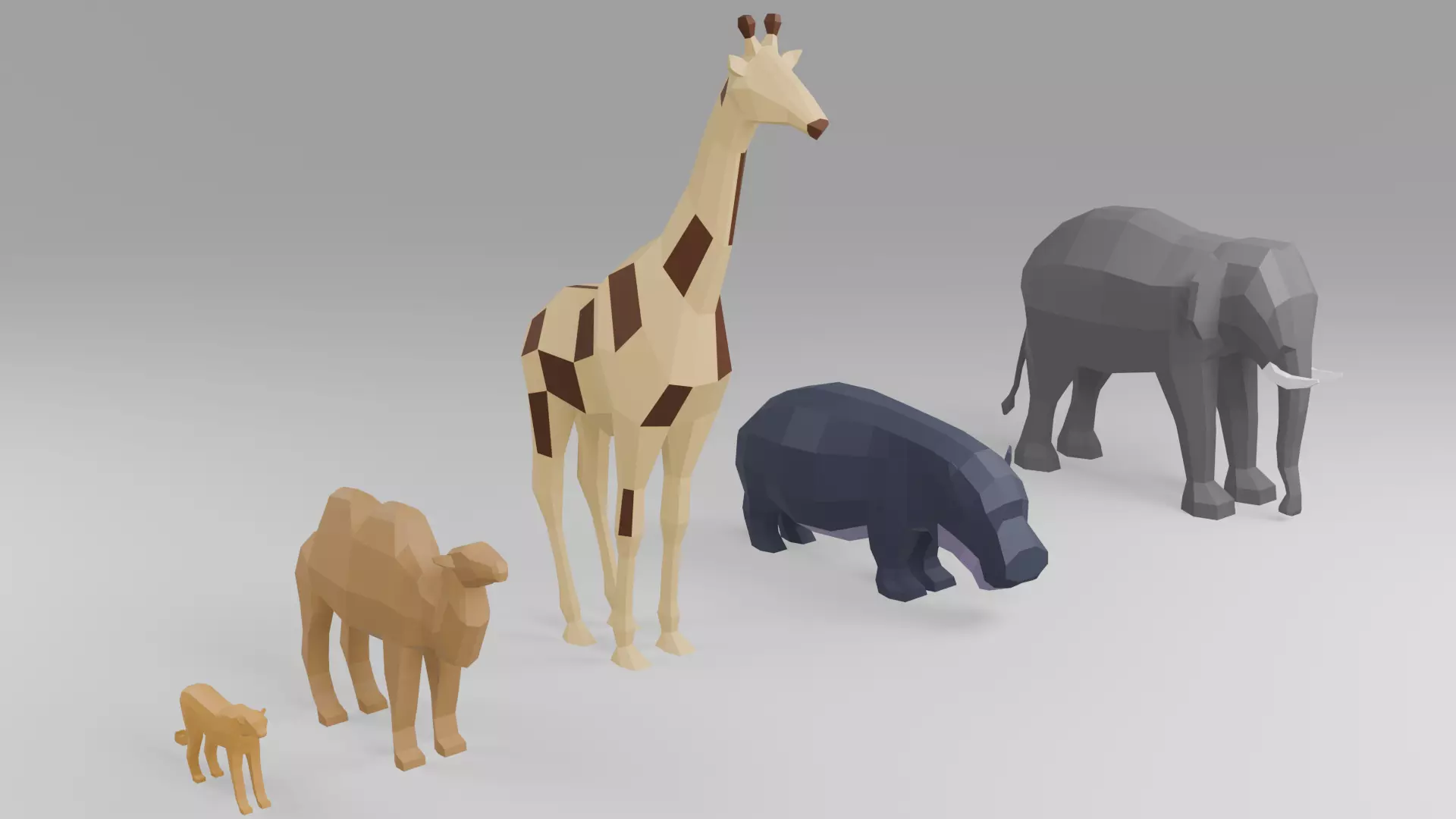 LowPoly Desert Animals Low-poly 3D model_0