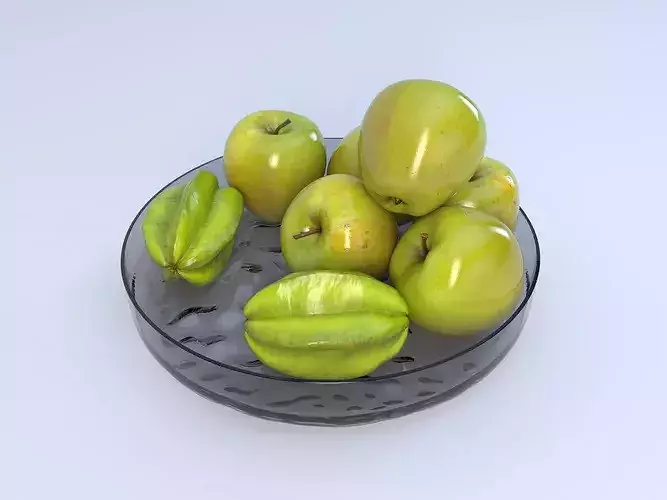 Realistic apple with leaf Low-poly  Low-poly 3D model 3
