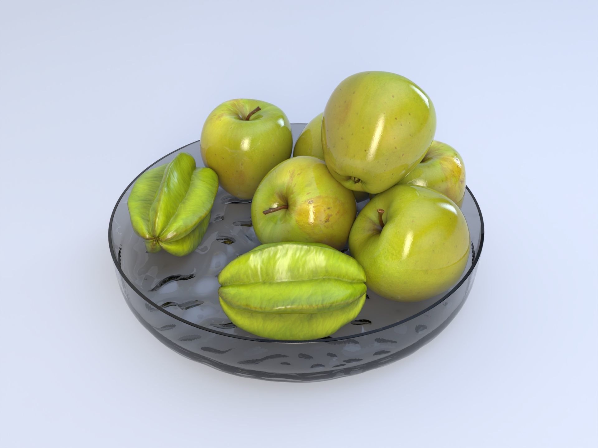 Realistic apple with leaf Low-poly  Low-poly 3D model_3