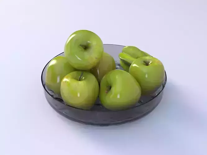 Realistic apple with leaf Low-poly  Low-poly 3D model