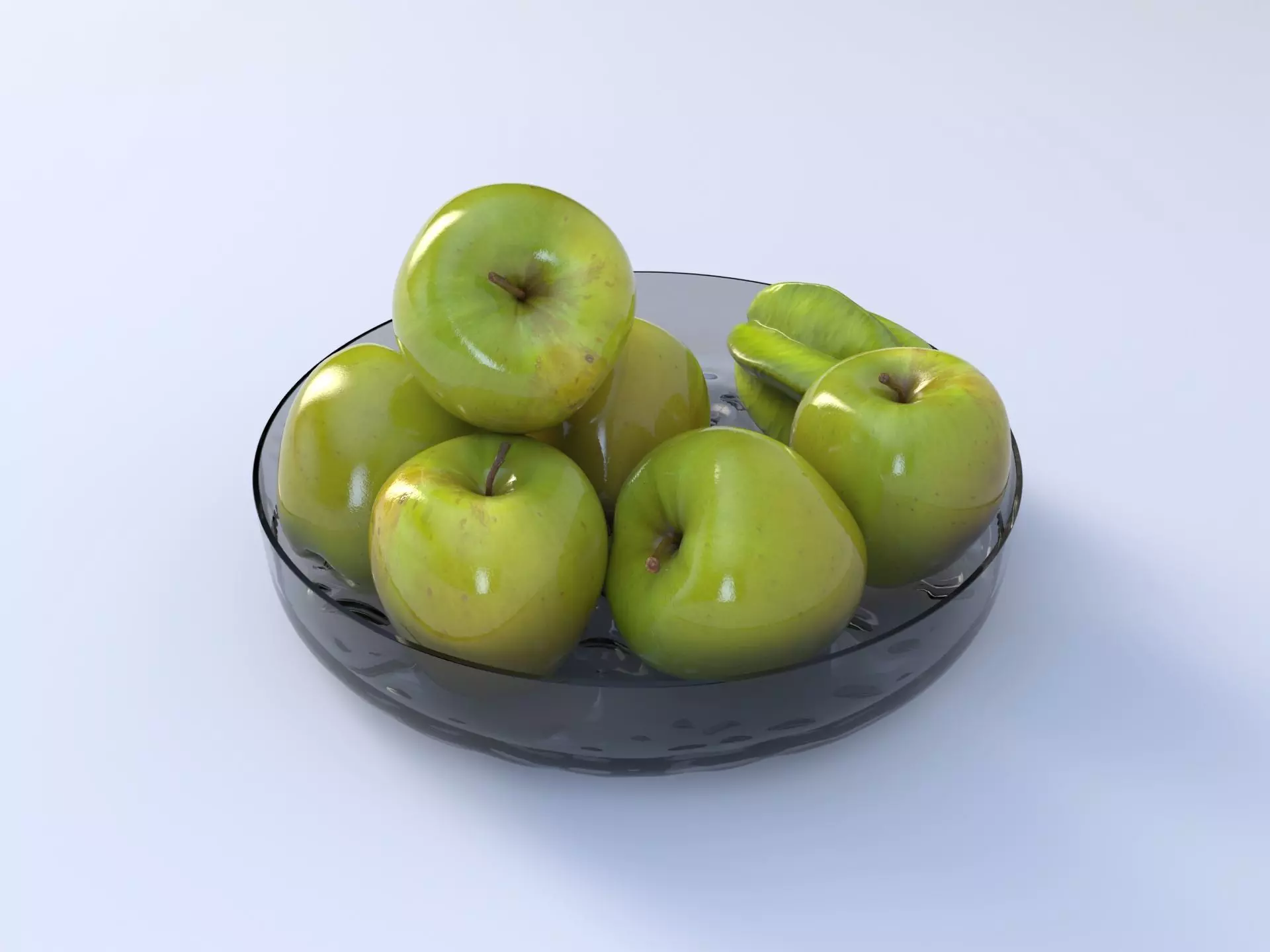 Realistic apple with leaf Low-poly  Low-poly 3D model_0