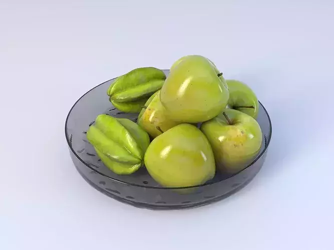 Realistic apple with leaf Low-poly  Low-poly 3D model 2