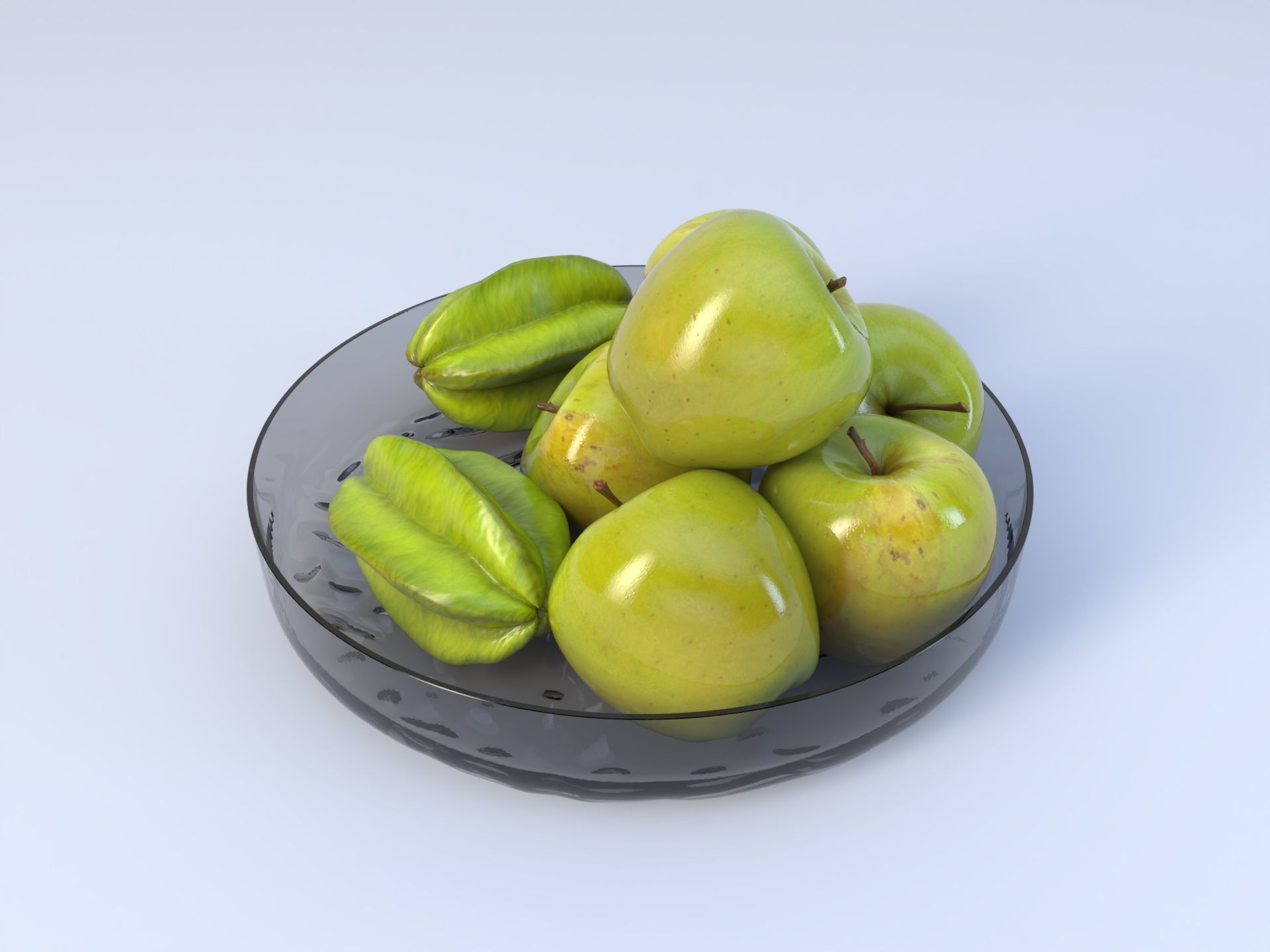 Realistic apple with leaf Low-poly  Low-poly 3D model_2