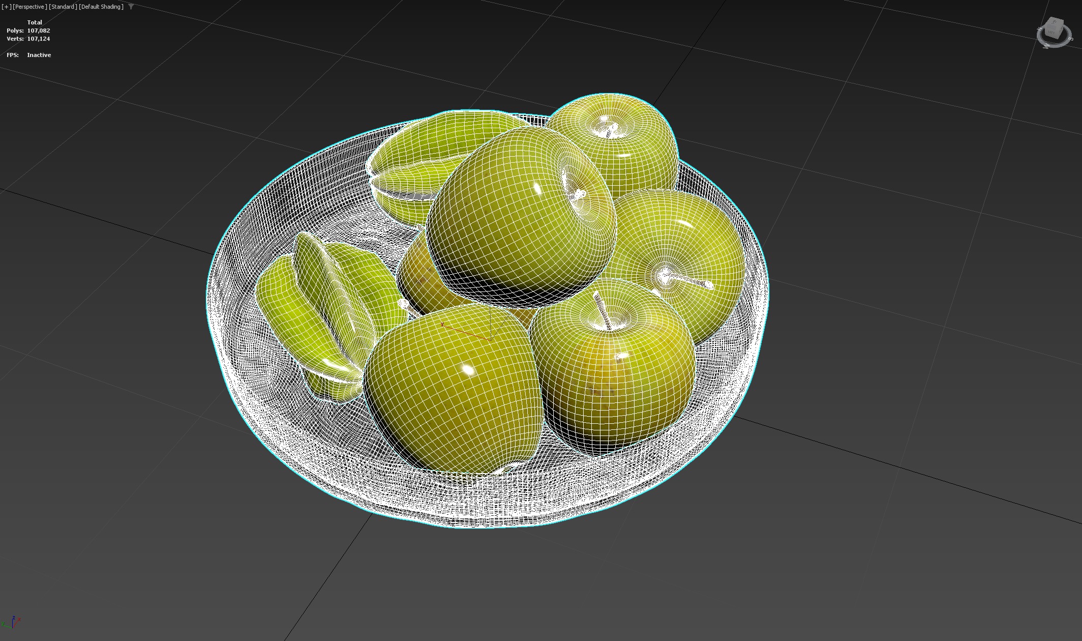 Realistic apple with leaf Low-poly  Low-poly 3D model_7