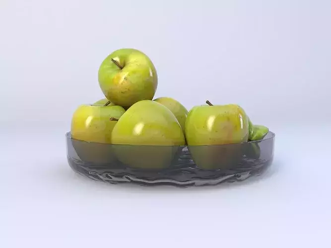Realistic apple with leaf Low-poly  Low-poly 3D model 4
